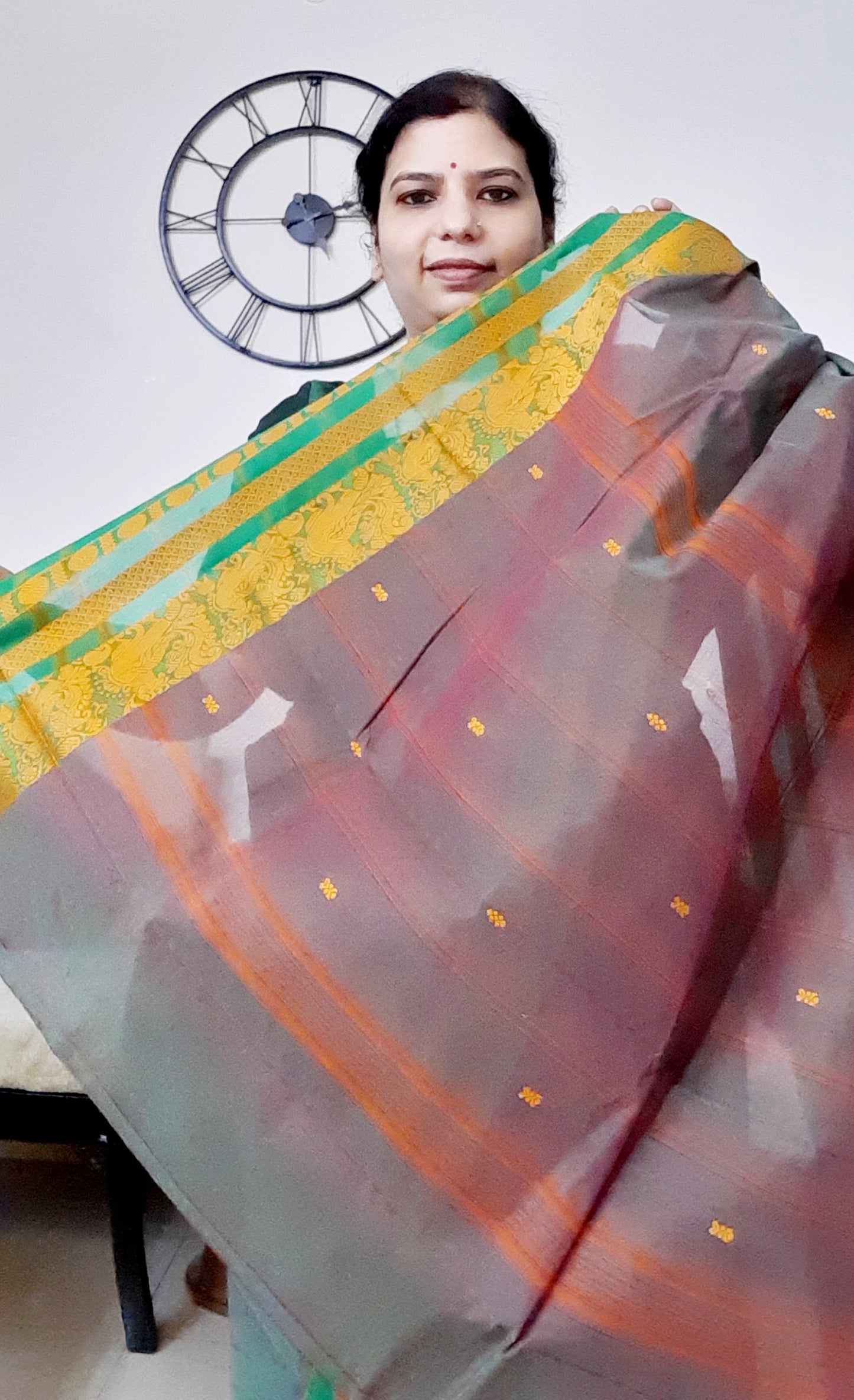 Light Brown Mayuri Pure Cotton Saree