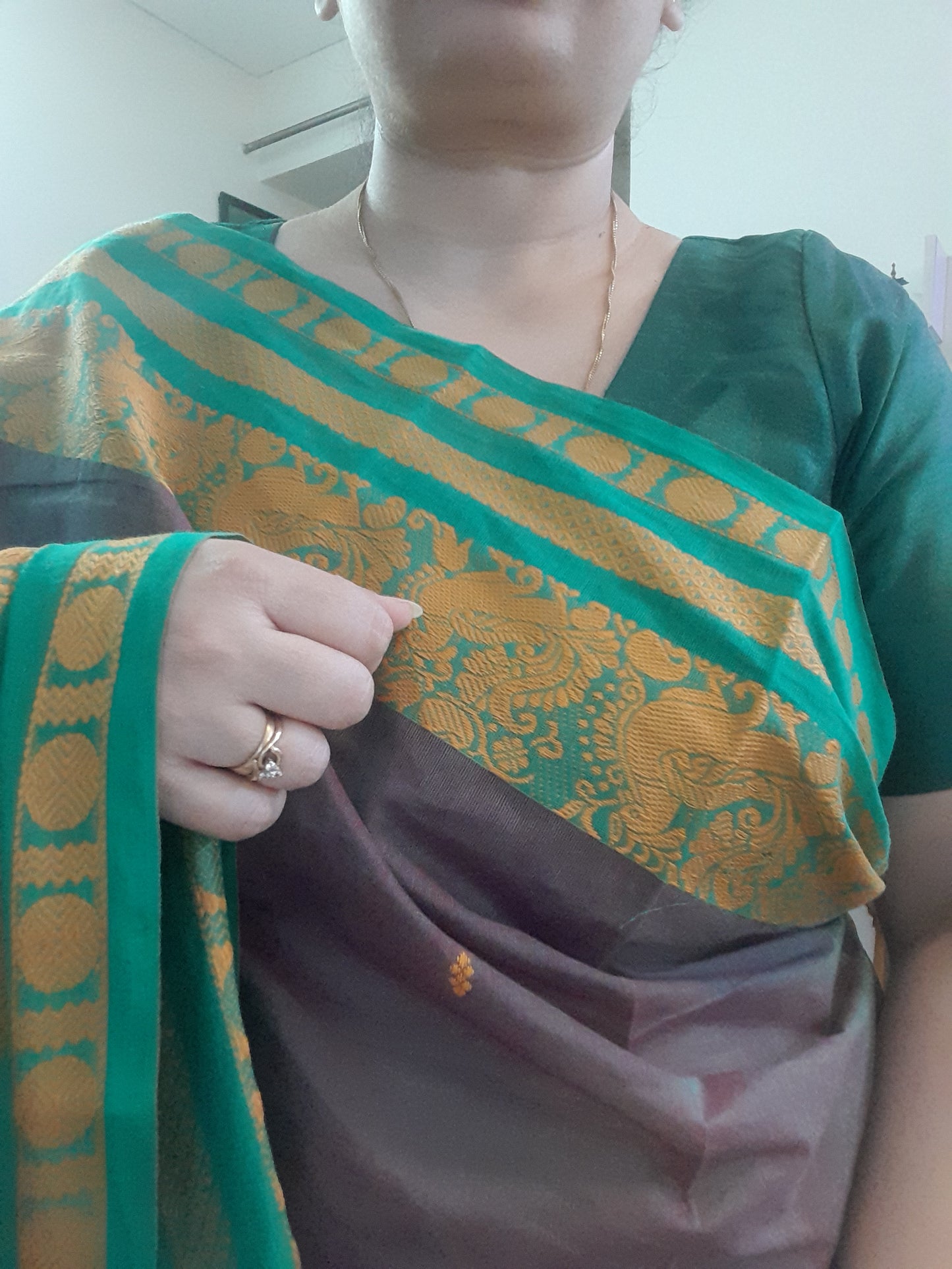 Light Brown Mayuri Pure Cotton Saree