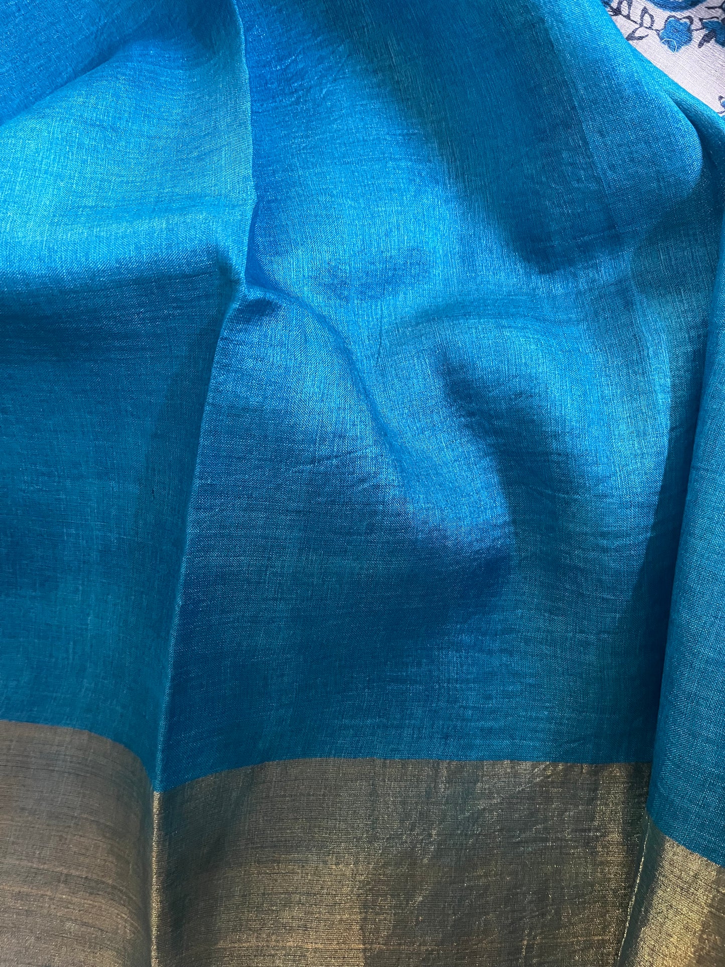 Steel Grey Tussar Silk Saree - Mango Motif