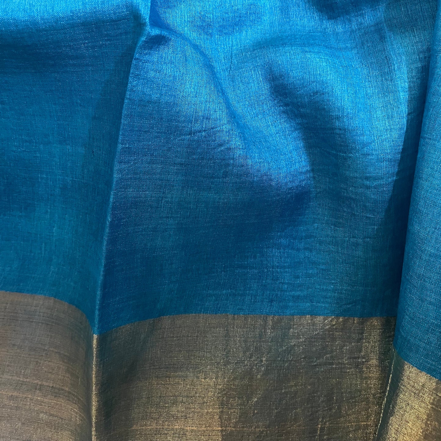 Steel Grey Tussar Silk Saree - Mango Motif