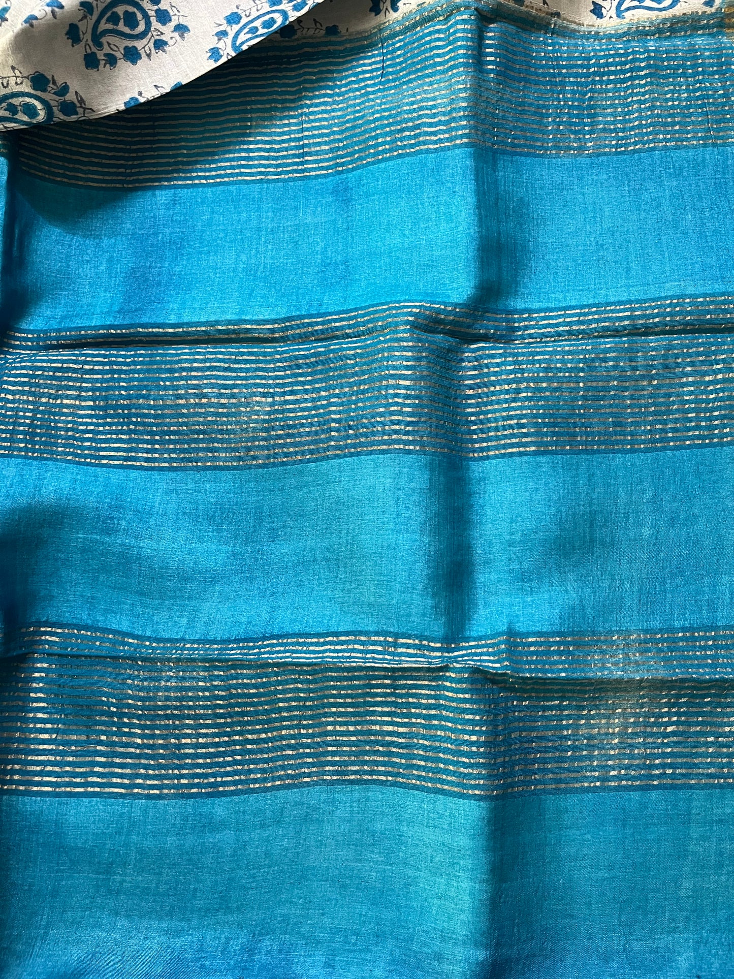 Steel Grey Tussar Silk Saree - Mango Motif