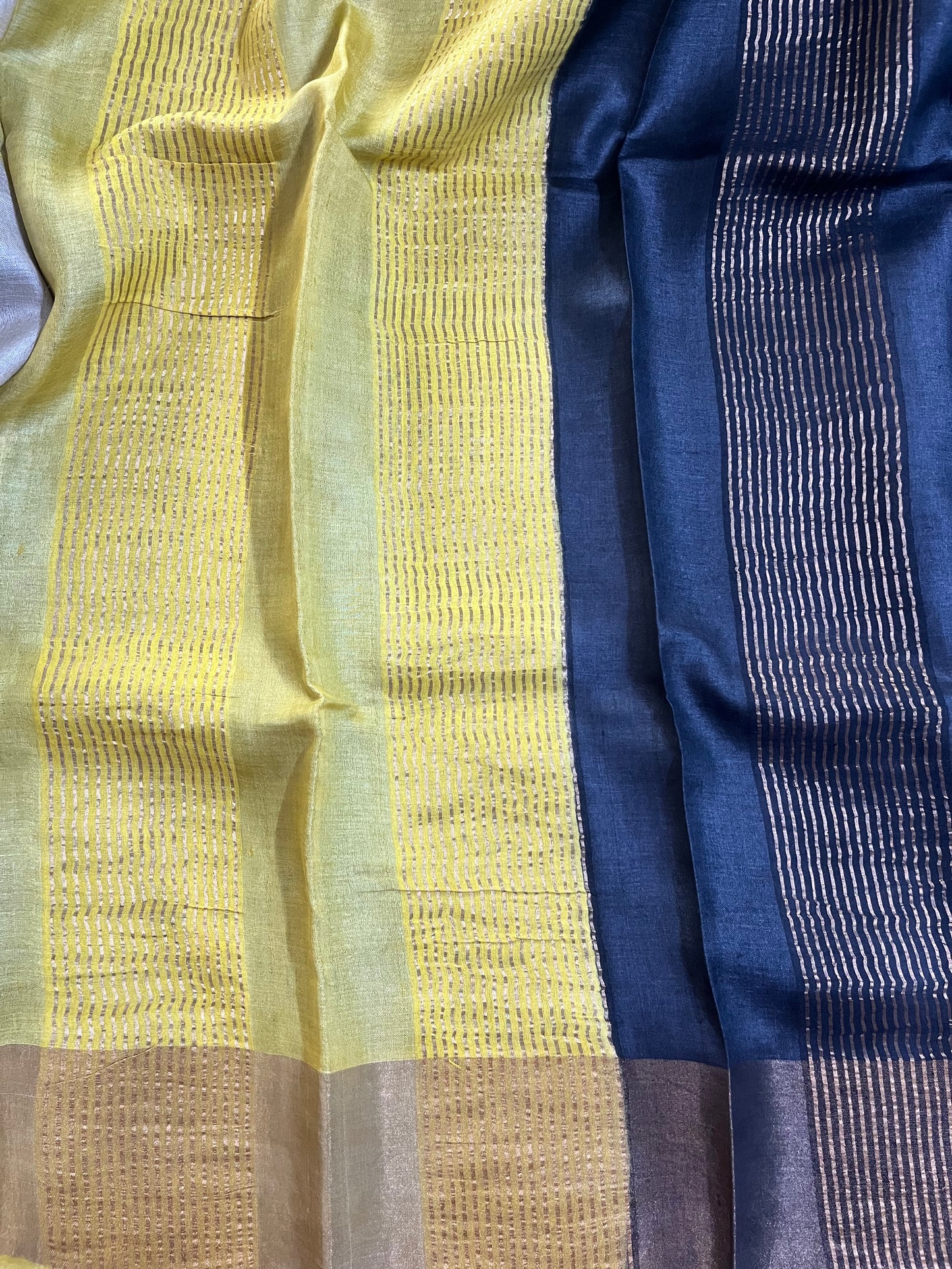 Cream Tussar Silk Saree with Patola Zari Border