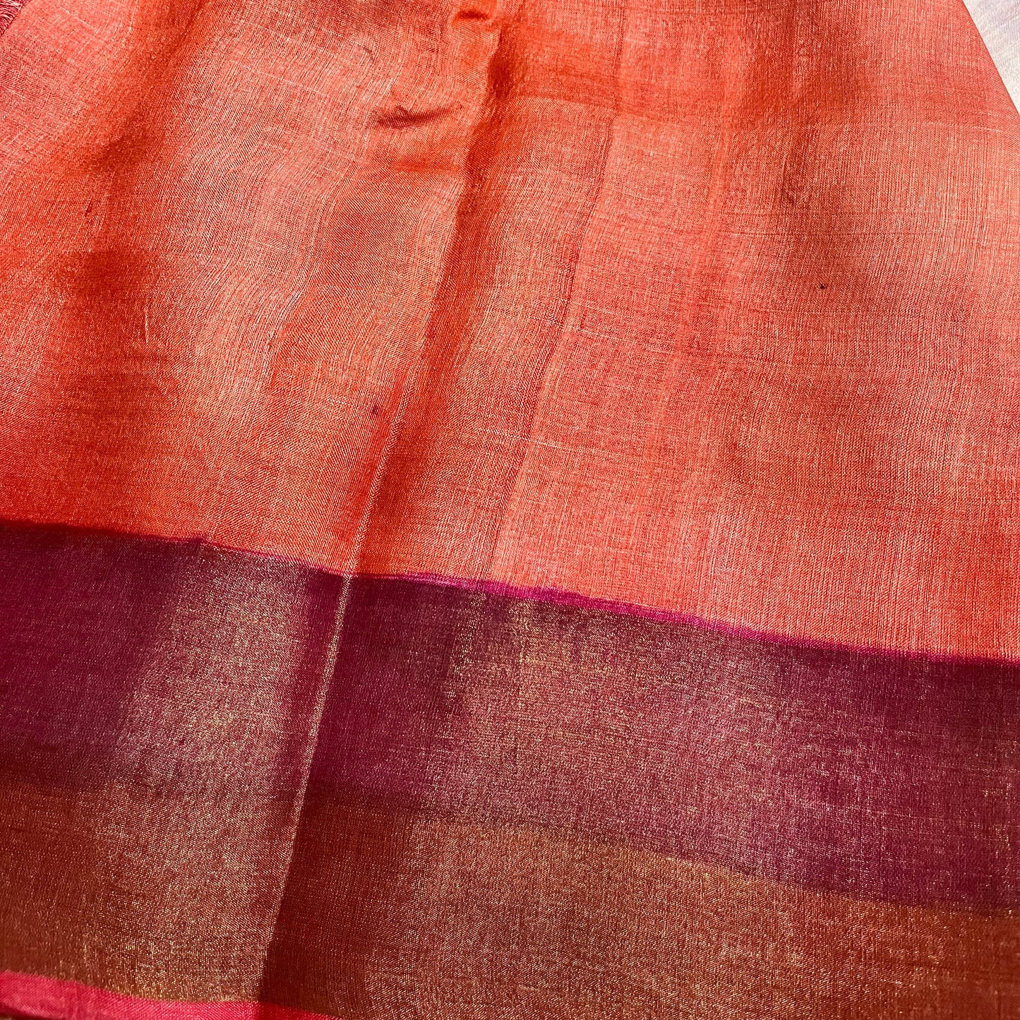 Mudita -Beige Multicolored Pure Tussar Silk Saree