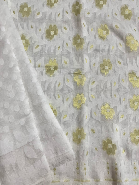 Jahnavi - White Jamdani Saree