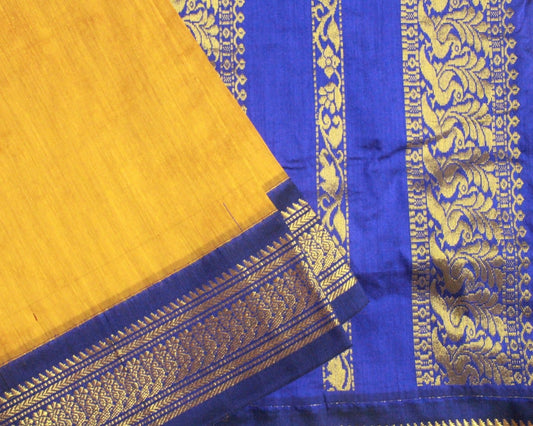KALYANI - Mustard Yellow Pure Cotton Saree