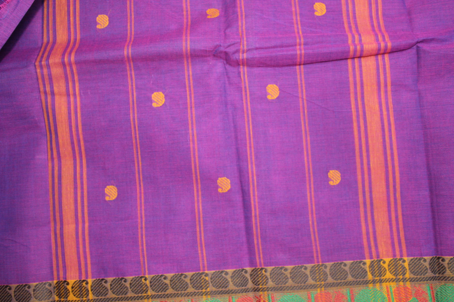 Purple Pure Cotton Saree