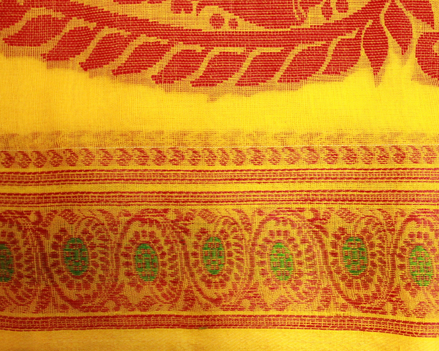 HANSA - Yellow Pure Cotton Baluchari Saree