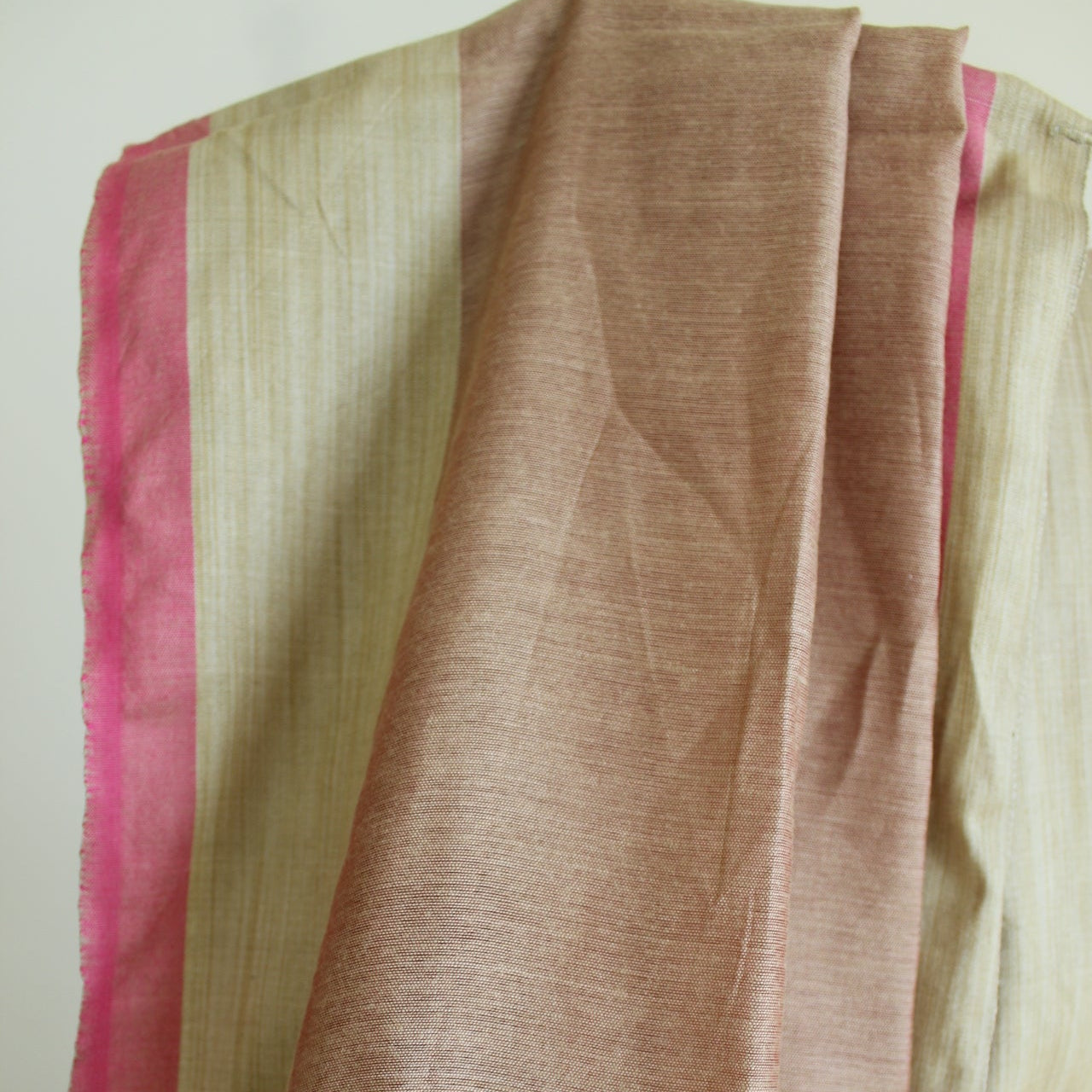Almond Plain Cotton Silk Saree