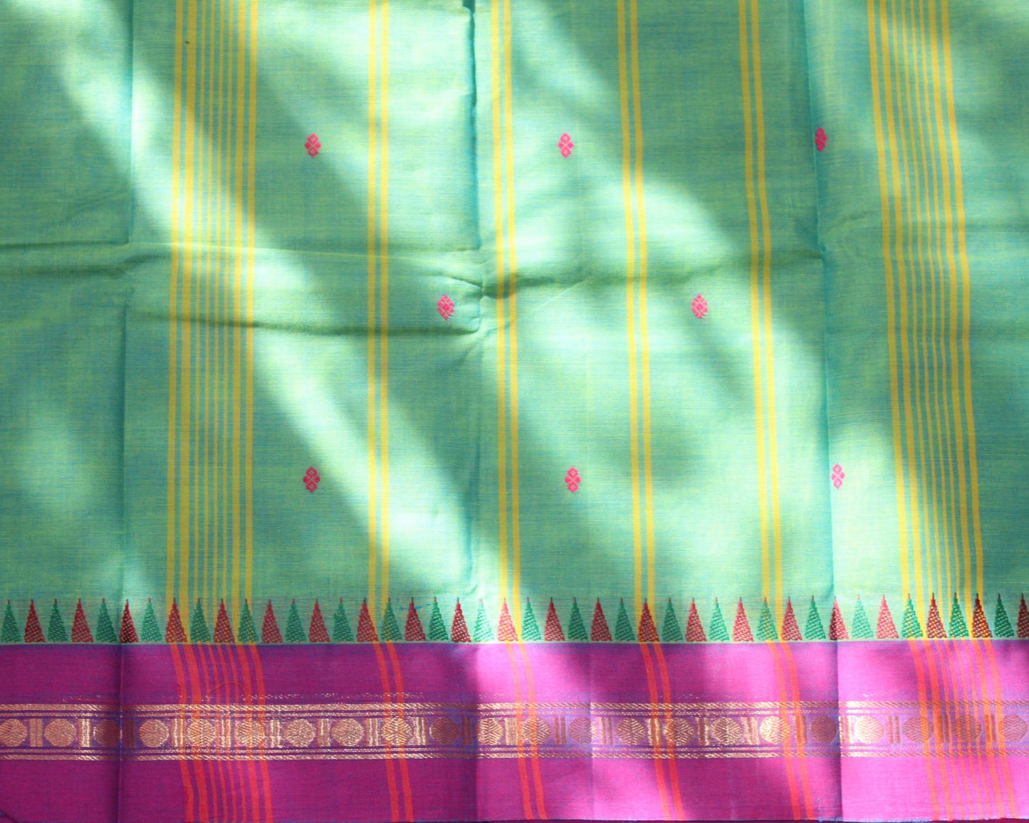 Sea green Kanchi Cotton Saree