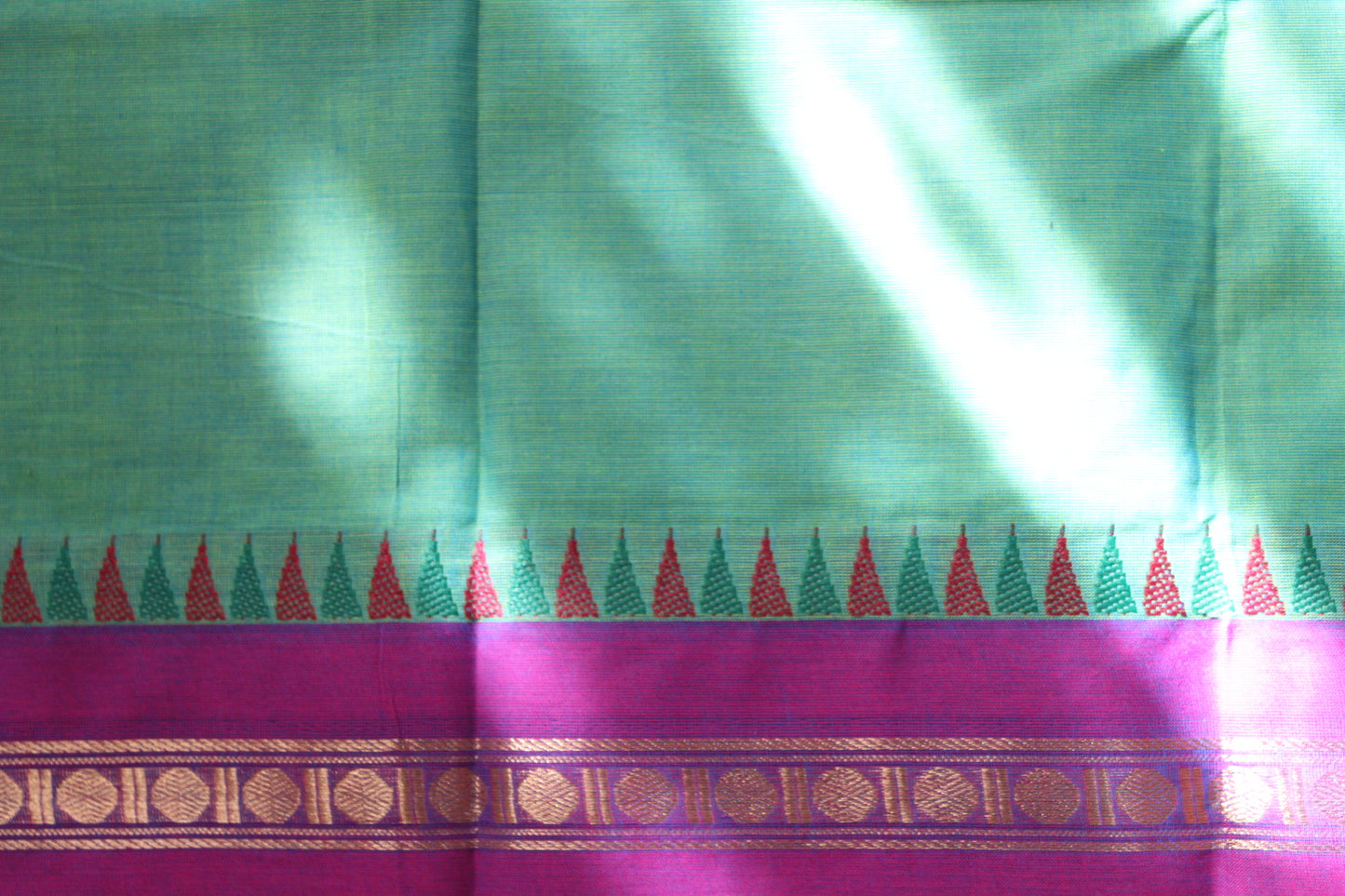 Sea green Kanchi Cotton Saree
