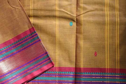Mustard Kanchi Cotton Saree