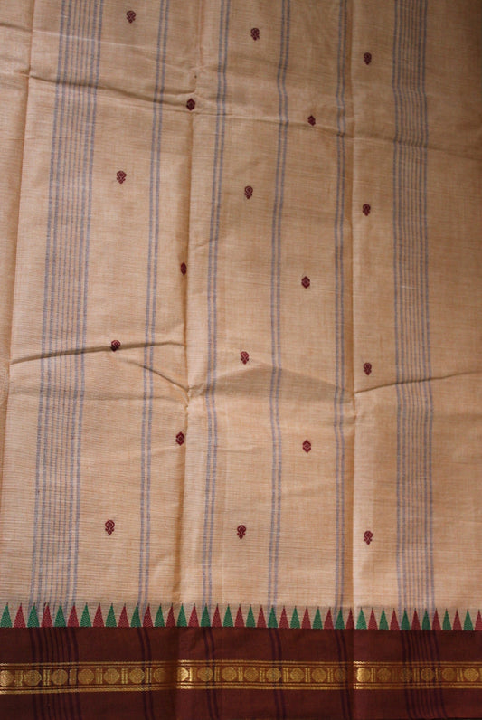 Almond Kanchi Cotton Saree