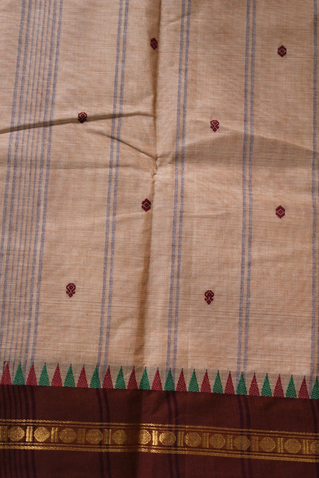 Almond Kanchi Cotton Saree