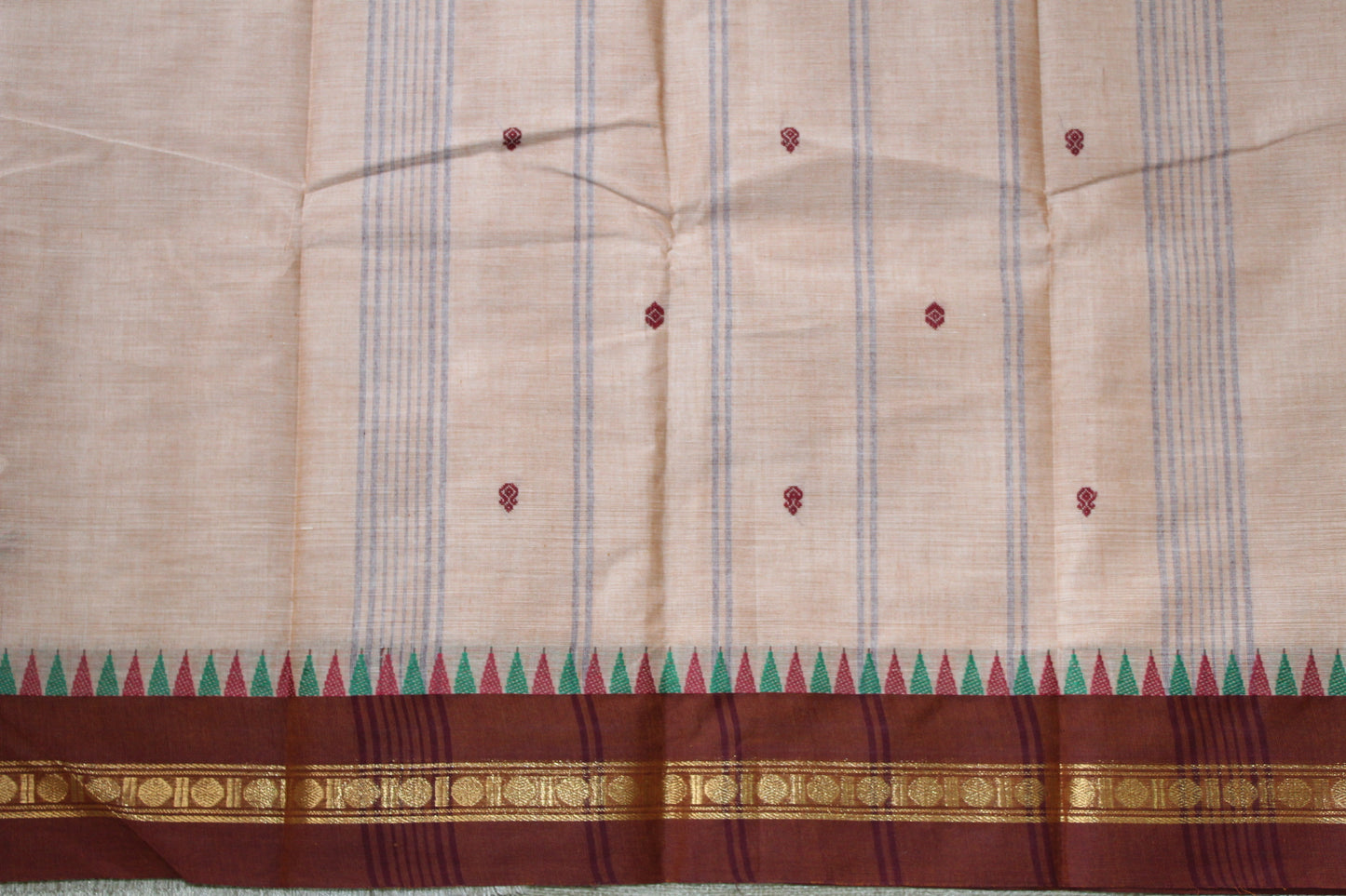 Almond Kanchi Cotton Saree