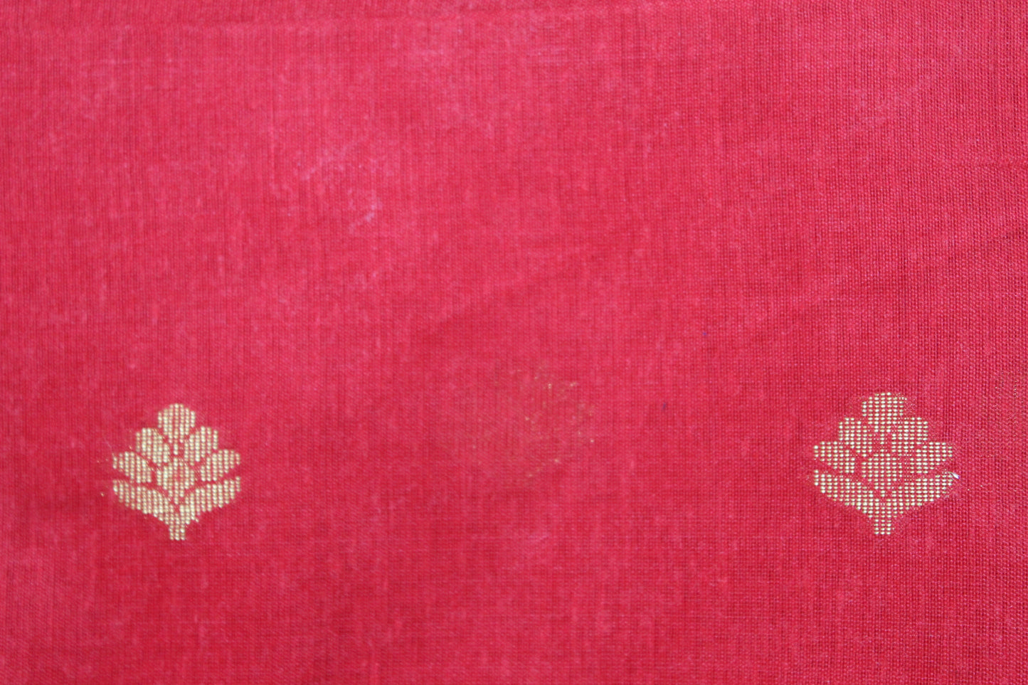 Red Jacquard Cotton Silk Saree