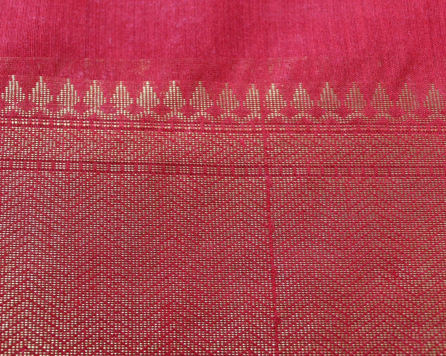 Red Jacquard Cotton Silk Saree