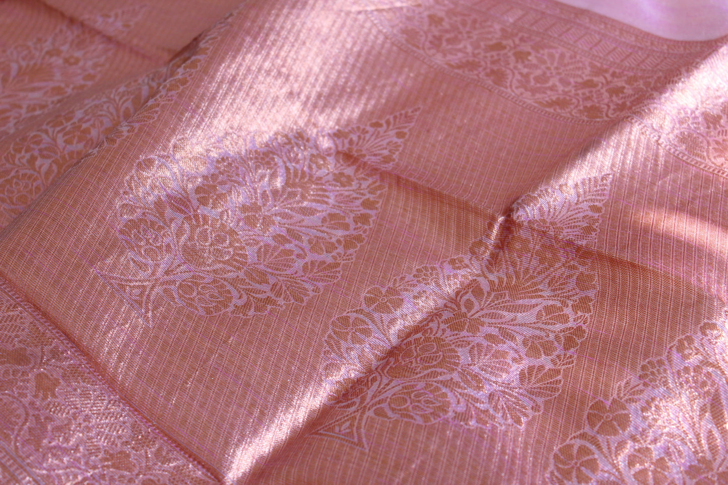 Onion Pink Tissue Organza Saree