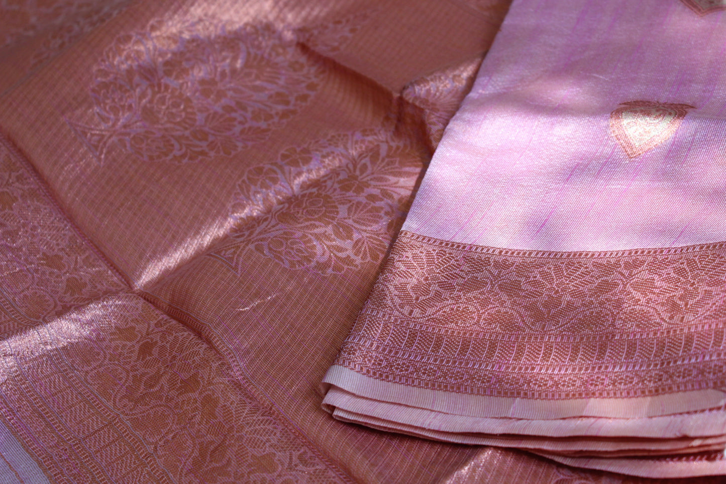 Onion Pink Tissue Organza Saree