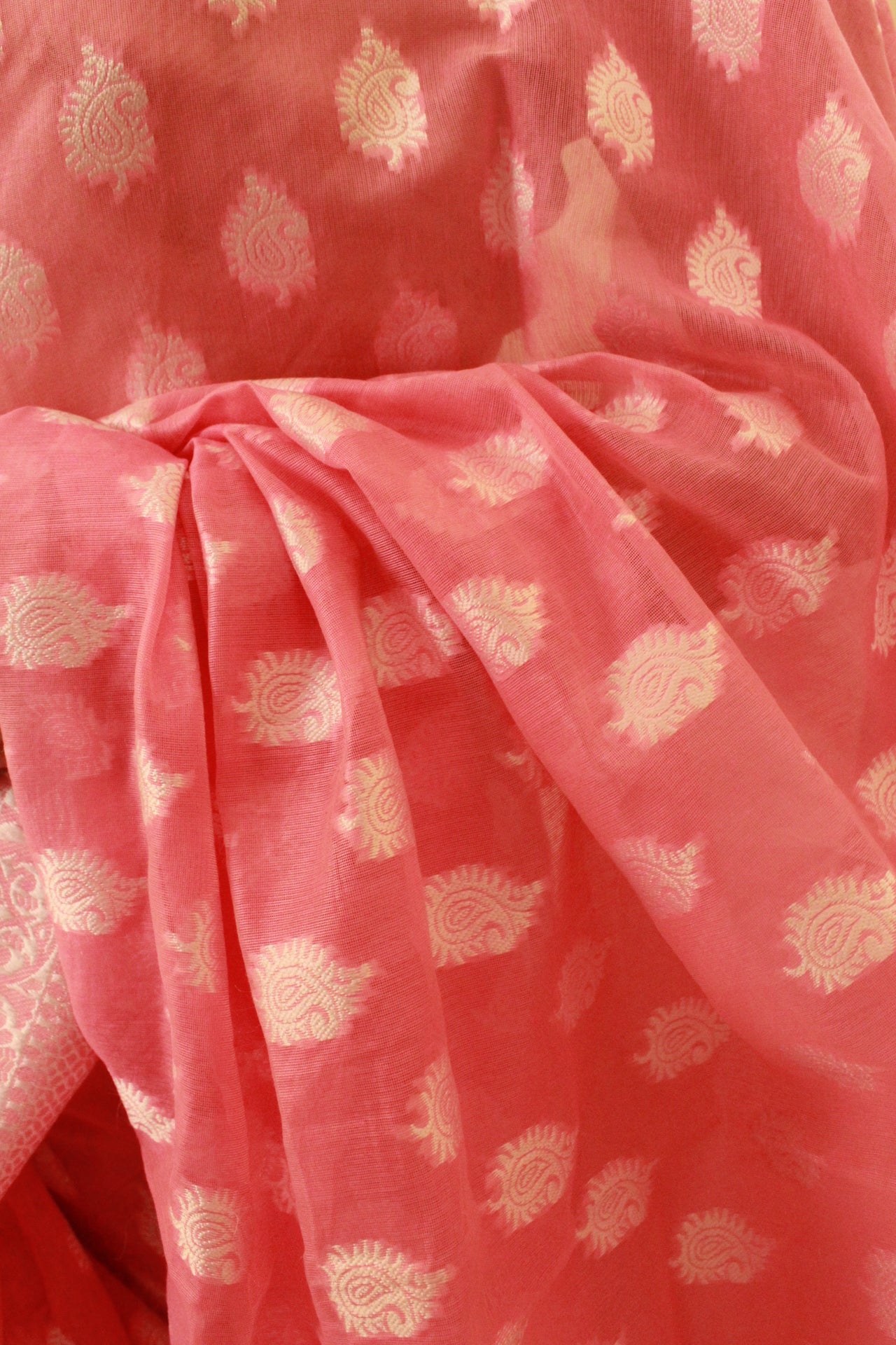 Baby Pink Handloom Cotton Saree