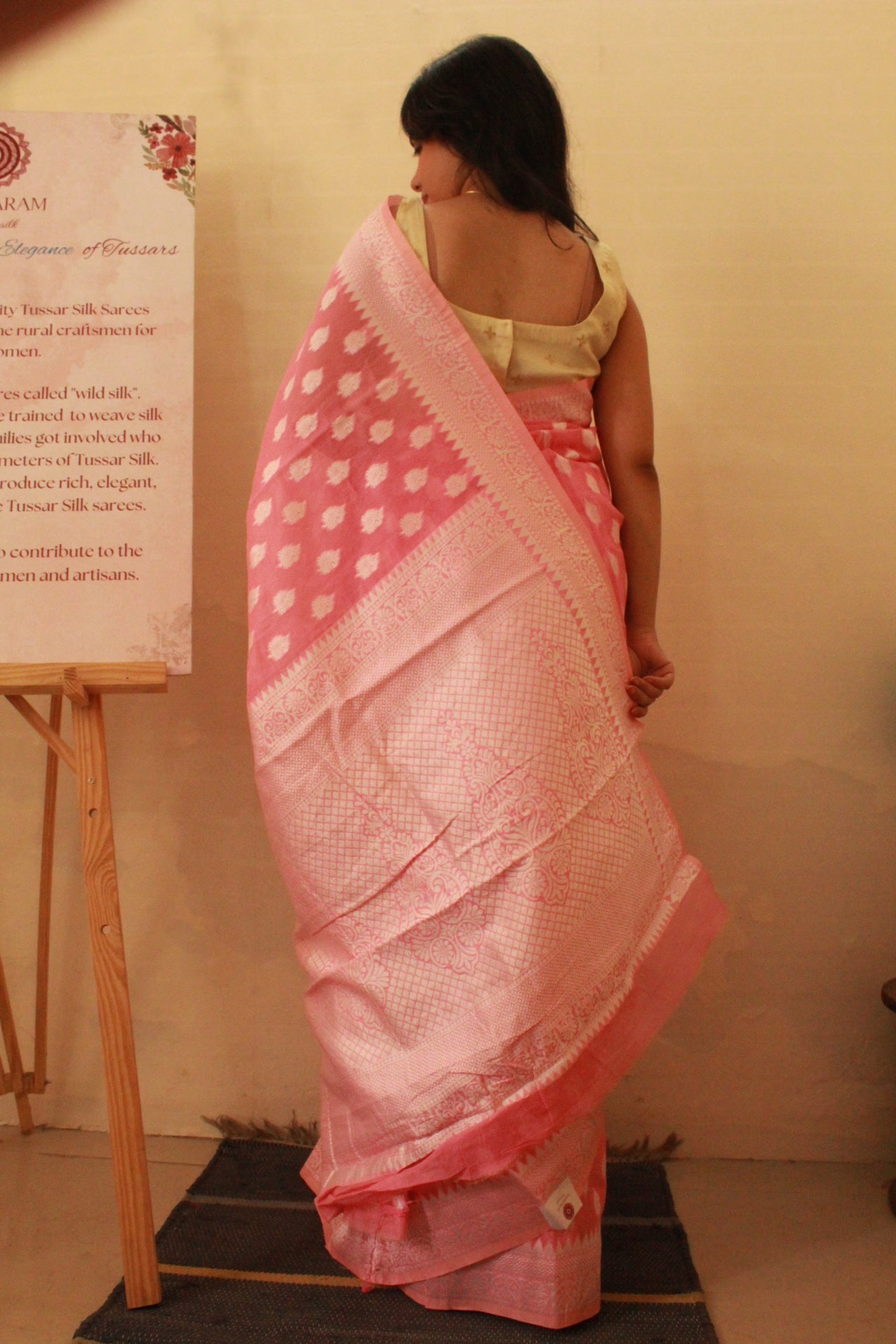 Baby Pink Handloom Cotton Saree