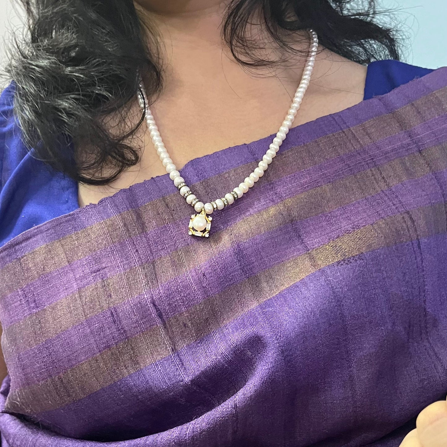 Handloom Purple Tussar Silk Saree
