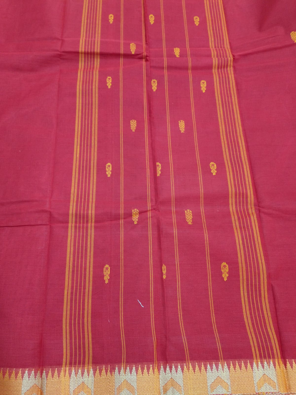 ACHAL - Red Pure Cotton Saree