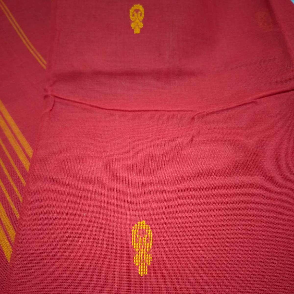 ACHAL - Red Pure Cotton Saree