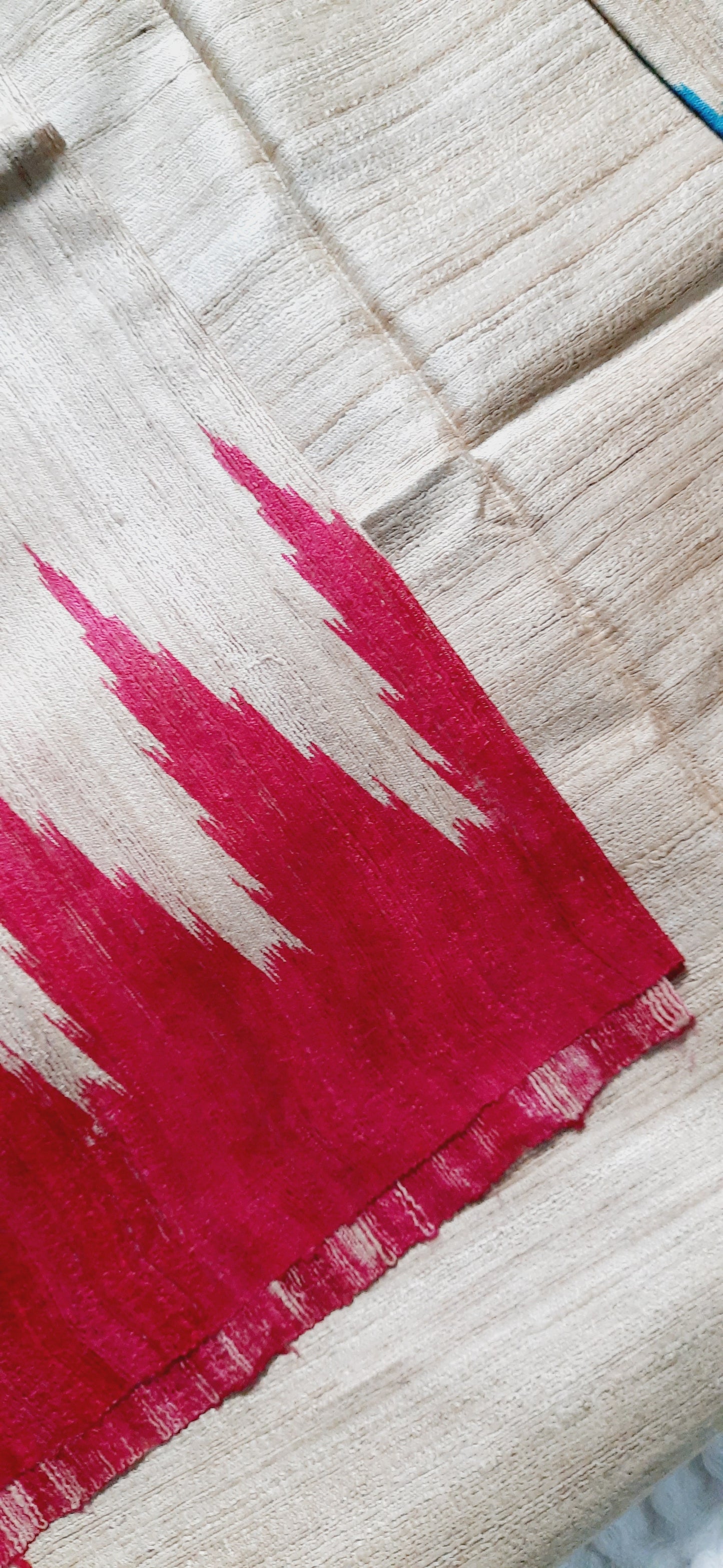 SATYA - Natural Color Tussar Silk Saree (Fuchsia-Blue)