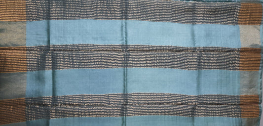 Mint Green Tussar Silk Saree
