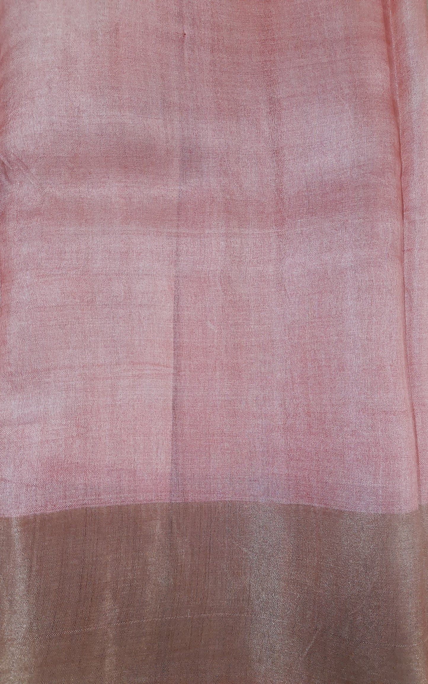 Cream Pure Tussar Slk Saree With Peach Florals