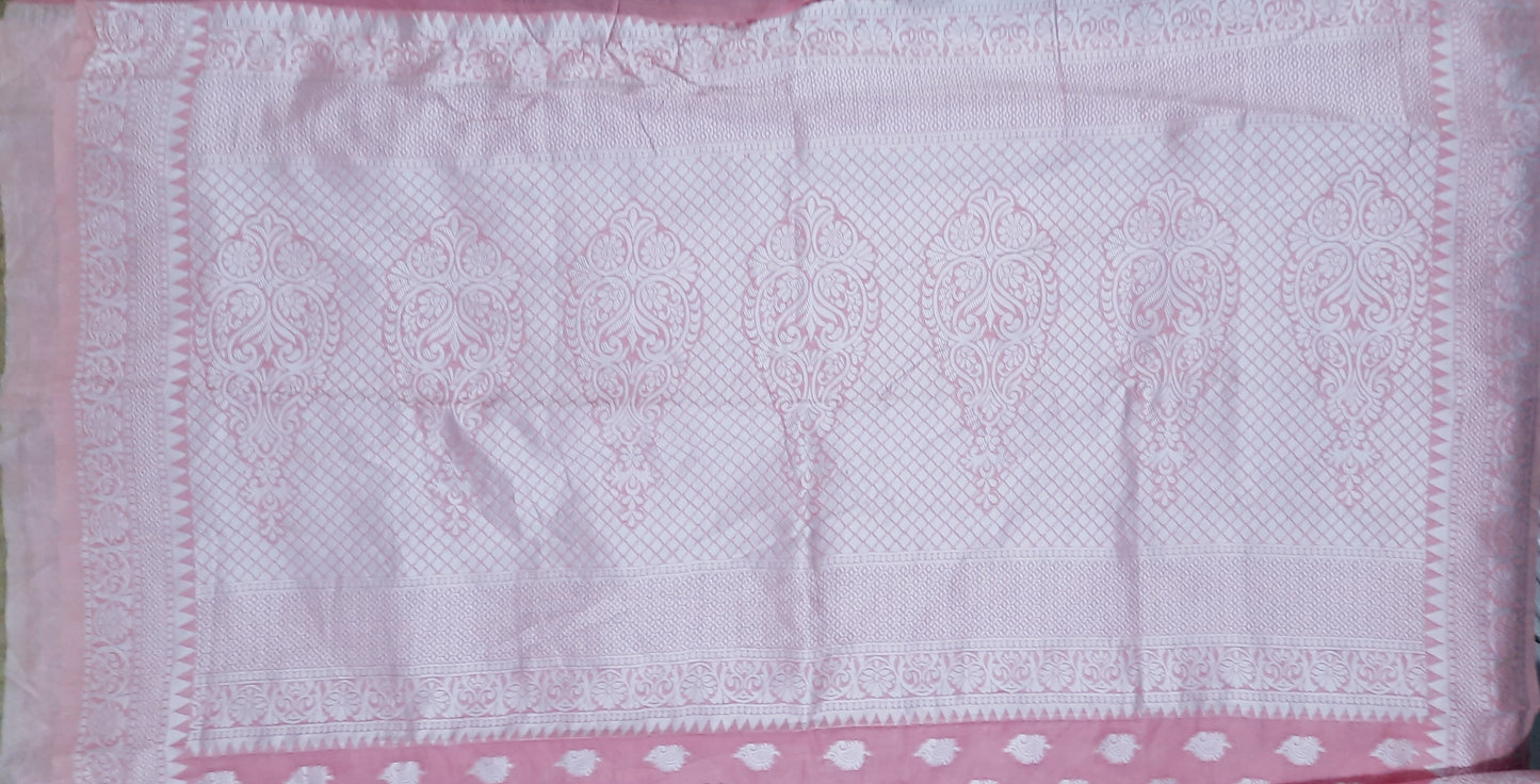 Baby Pink Handloom Cotton Saree