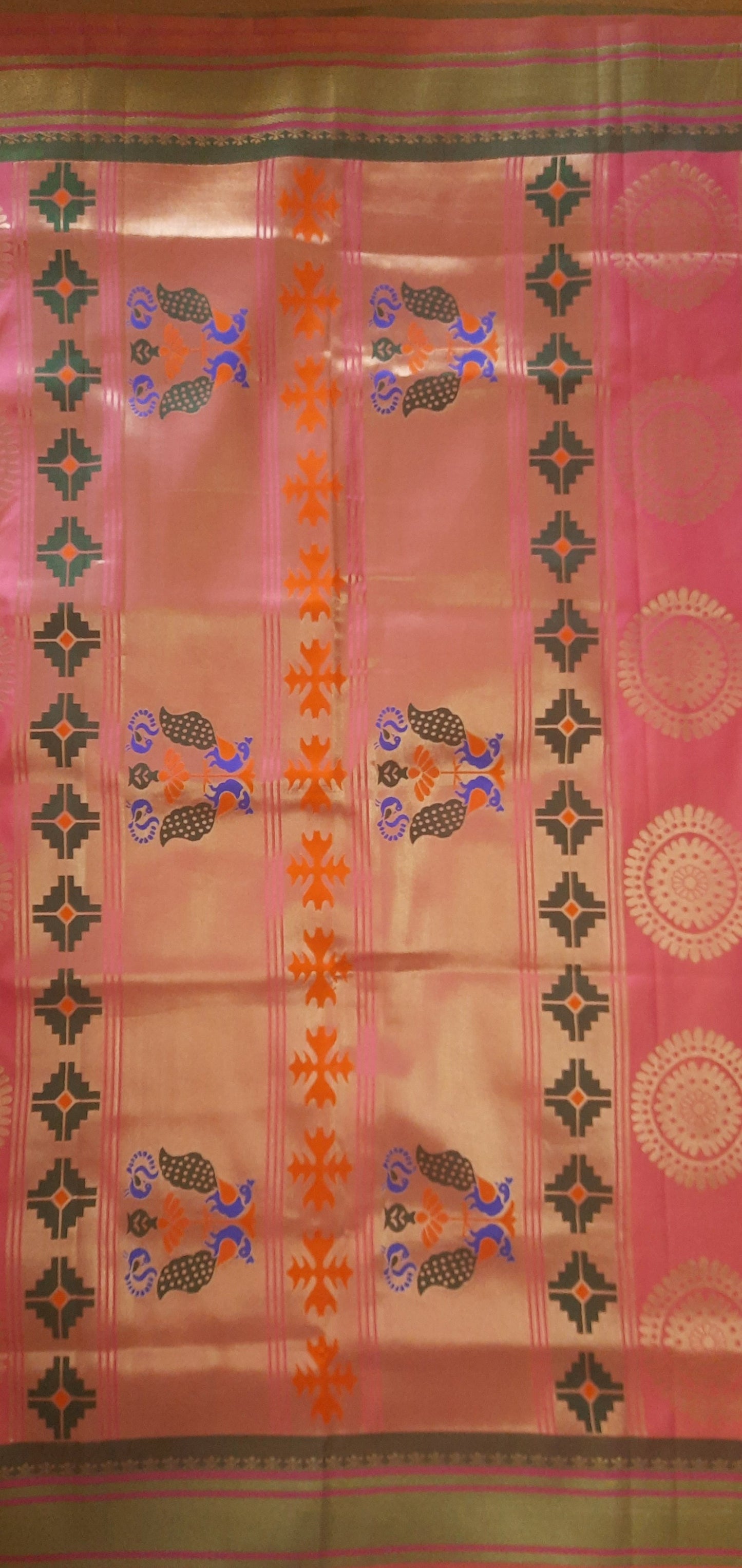 Punch Pink Paithani Silk Saree