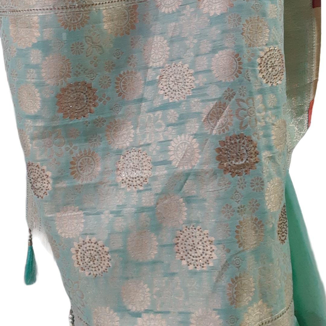 Handloom Cotton Saree - Mint Green