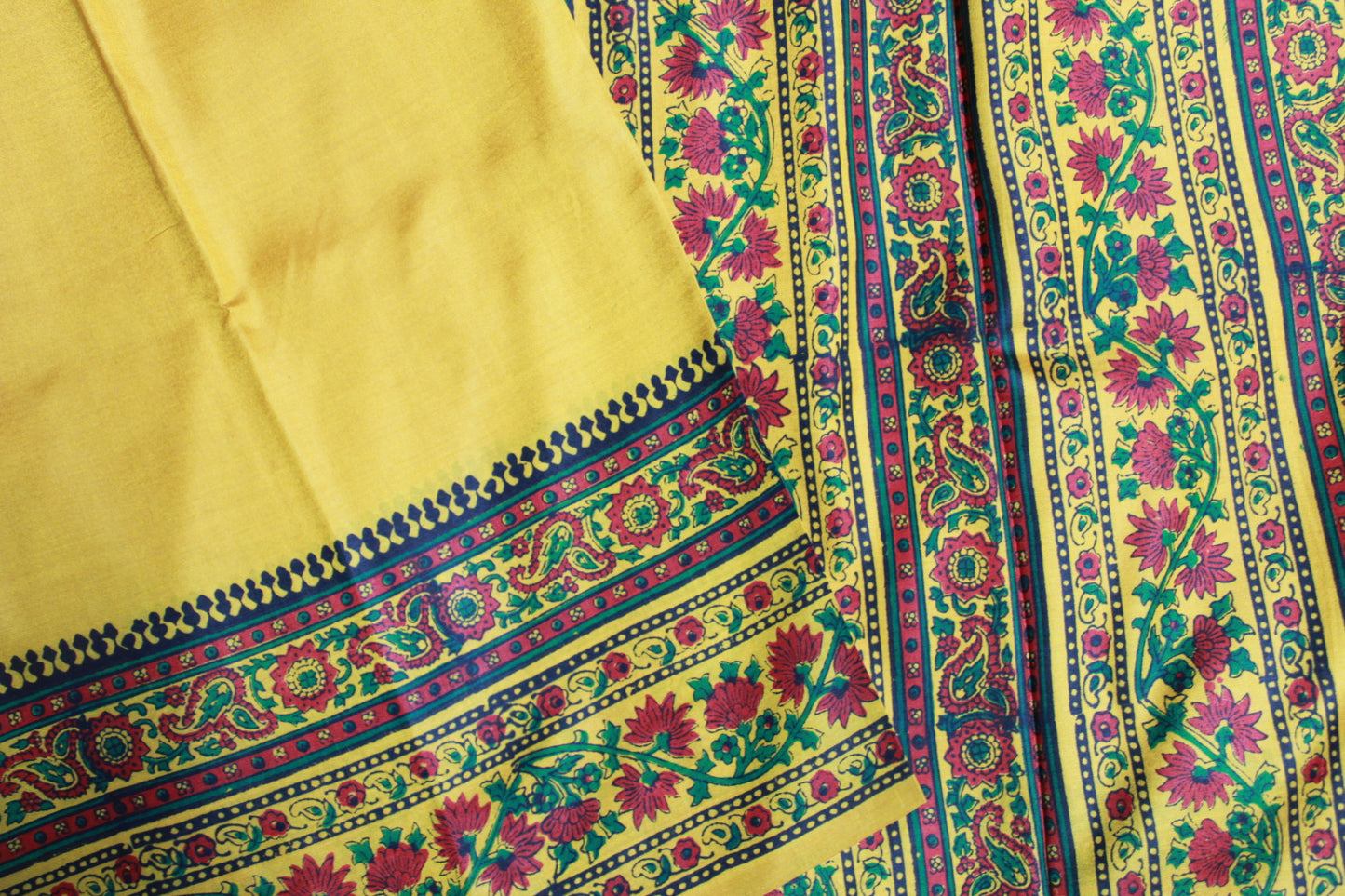 Mustard Yellow Bishnupuri Katan Silk Saree