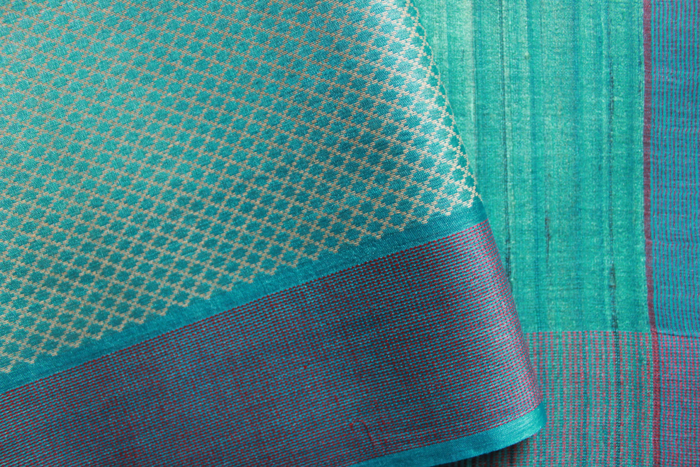 Blue Tussar Silk Saree