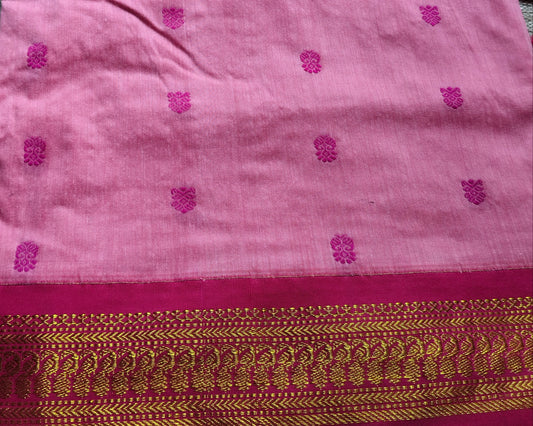 Devi - Pink and Magenta Pure Cotton Saree
