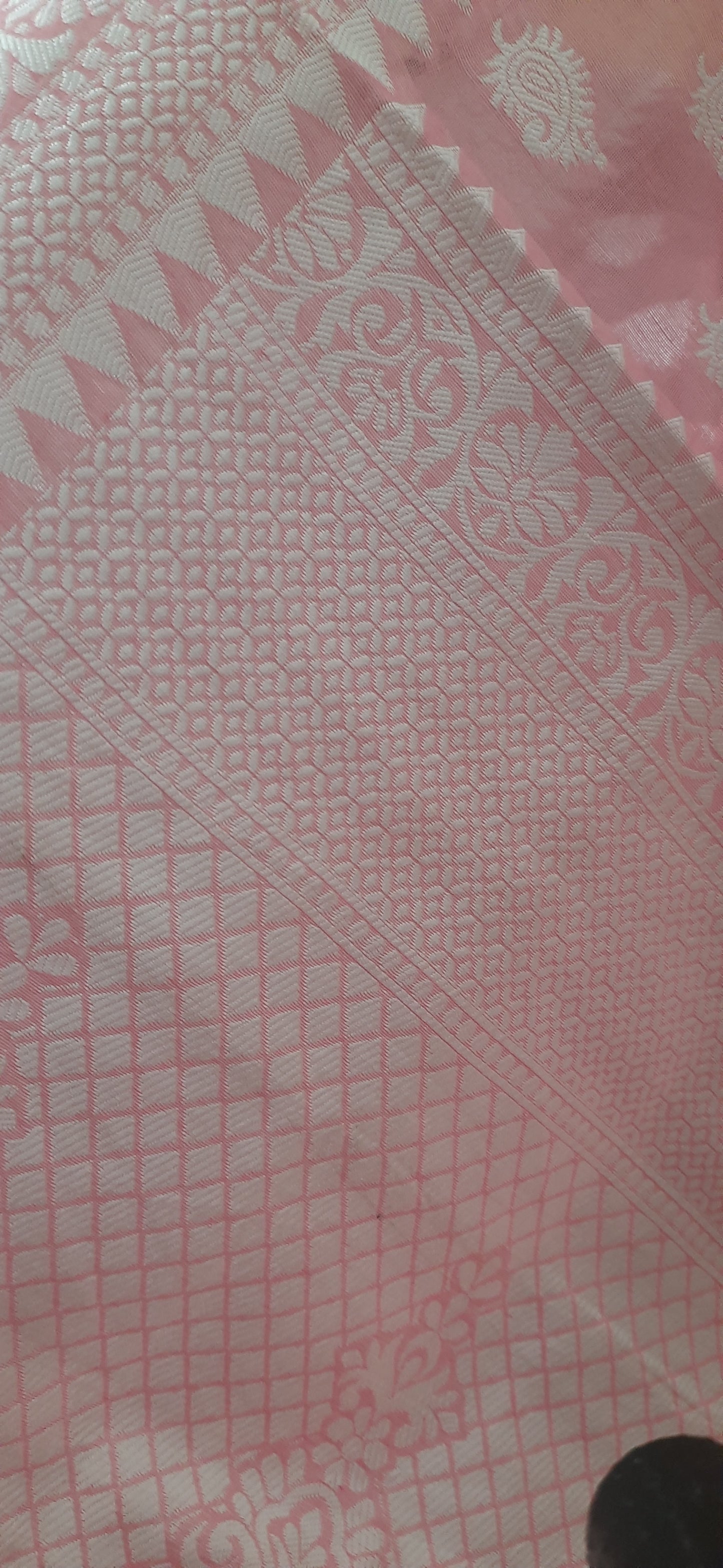 Baby Pink Handloom Cotton Saree