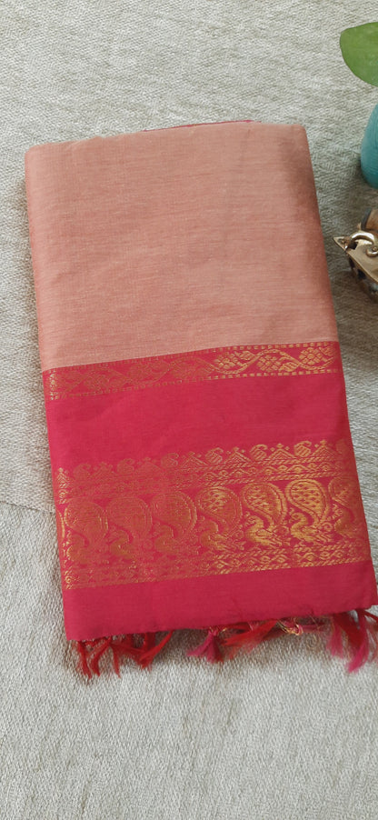 KALYANI - Light Pink Pure Cotton Saree