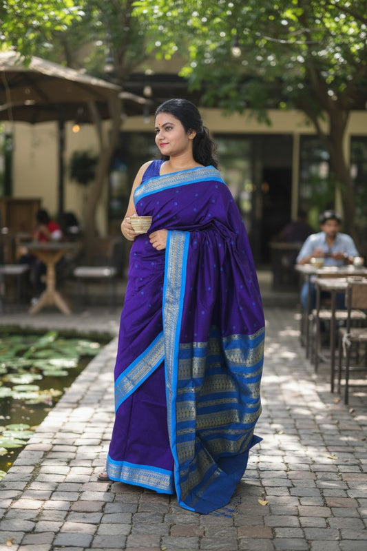 Purple Kalyani Cotton Saree