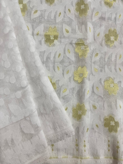 Jahnavi - White Jamdani Saree