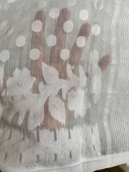 Jahnavi - White Jamdani Saree