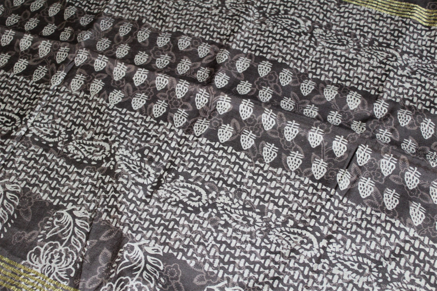 Mink Grey Chanderi Cotton Silk Saree