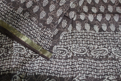 Mink Grey Chanderi Cotton Silk Saree