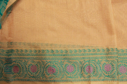 SUBHAGA - Beige Pure Cotton Baluchari Saree