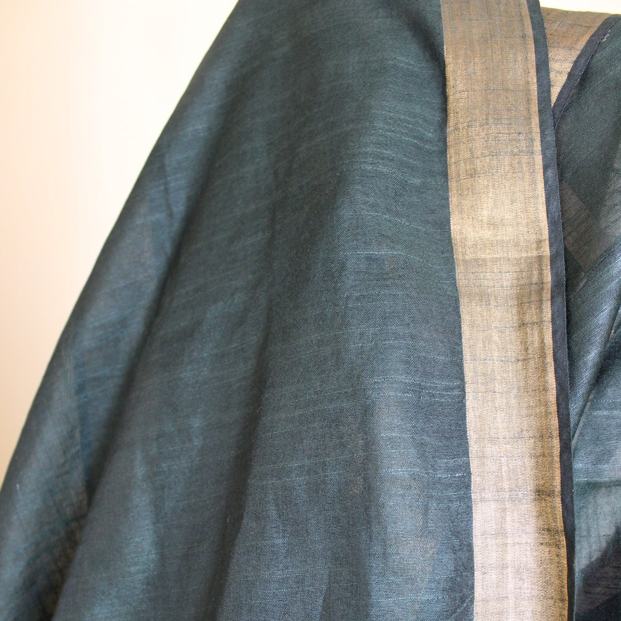 Bottle Green Cotton Silk Zari Buta Saree