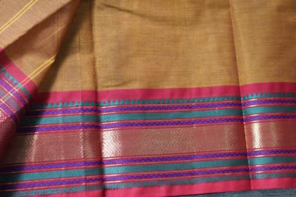 Mustard Kanchi Cotton Saree