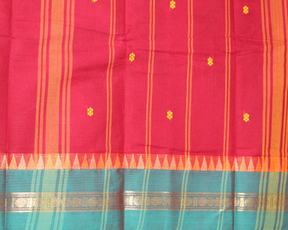 SHAMBHAVI - Red Kanchi Cotton Saree