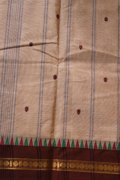 Almond Kanchi Cotton Saree
