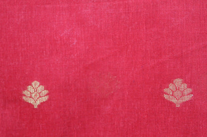 Red Jacquard Cotton Silk Saree