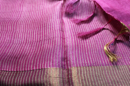 Pink Pure Handloom Tussar Silk Saree
